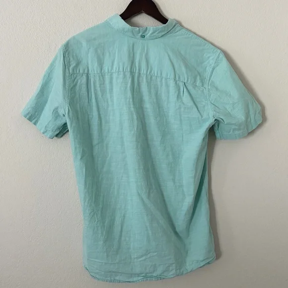 HURLEY Men’s Classic Fit Mint Green Short Sleeve Button Down Shirt Size Large - Picture 3 of 5